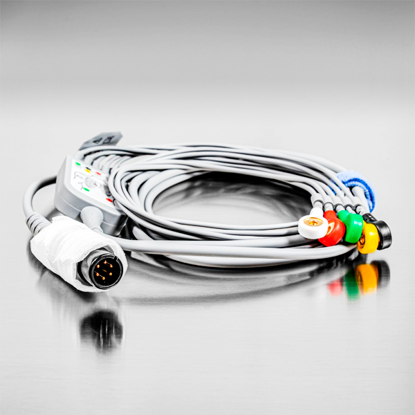 CABLE ECG, 5 HILOS, DEFIB, AHA/IEC, 3.4M, REUSABLE, SERIE X
